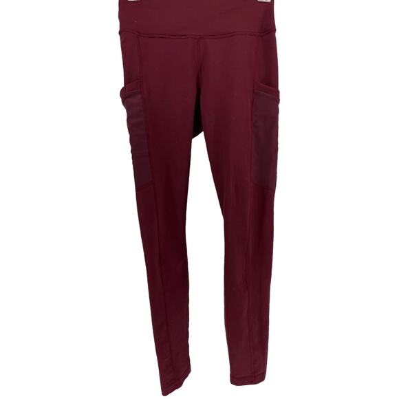 Fabletics Power Hold Maroon Red Athletic Leggings Women's - Picture 2 of 7